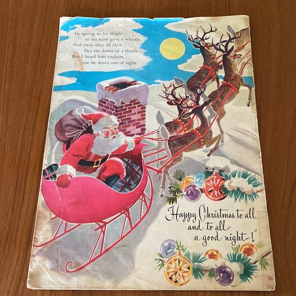 VTG The Night Before Christmas Linen Book - Picture 5 of 13